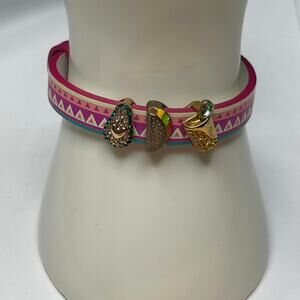 Pink slide bracelet charm TACO AVACADO costume jewelry